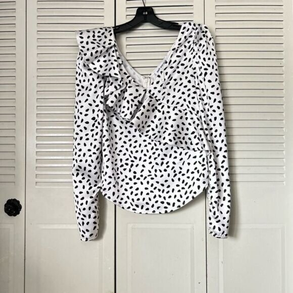 Self-Portrait Tops - Self portrait| Ladies  polka white and black satin size 2